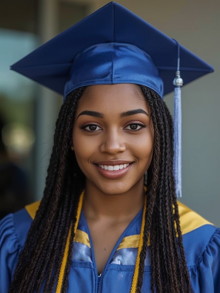Grad Hairstyles: Space Buns with Glitter