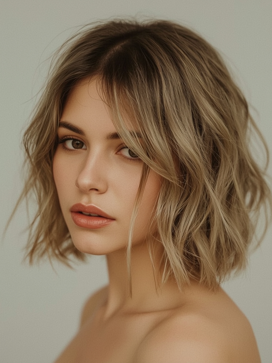 The High-Contrast Layers Butterfly Haircut Long Hair For Round Face