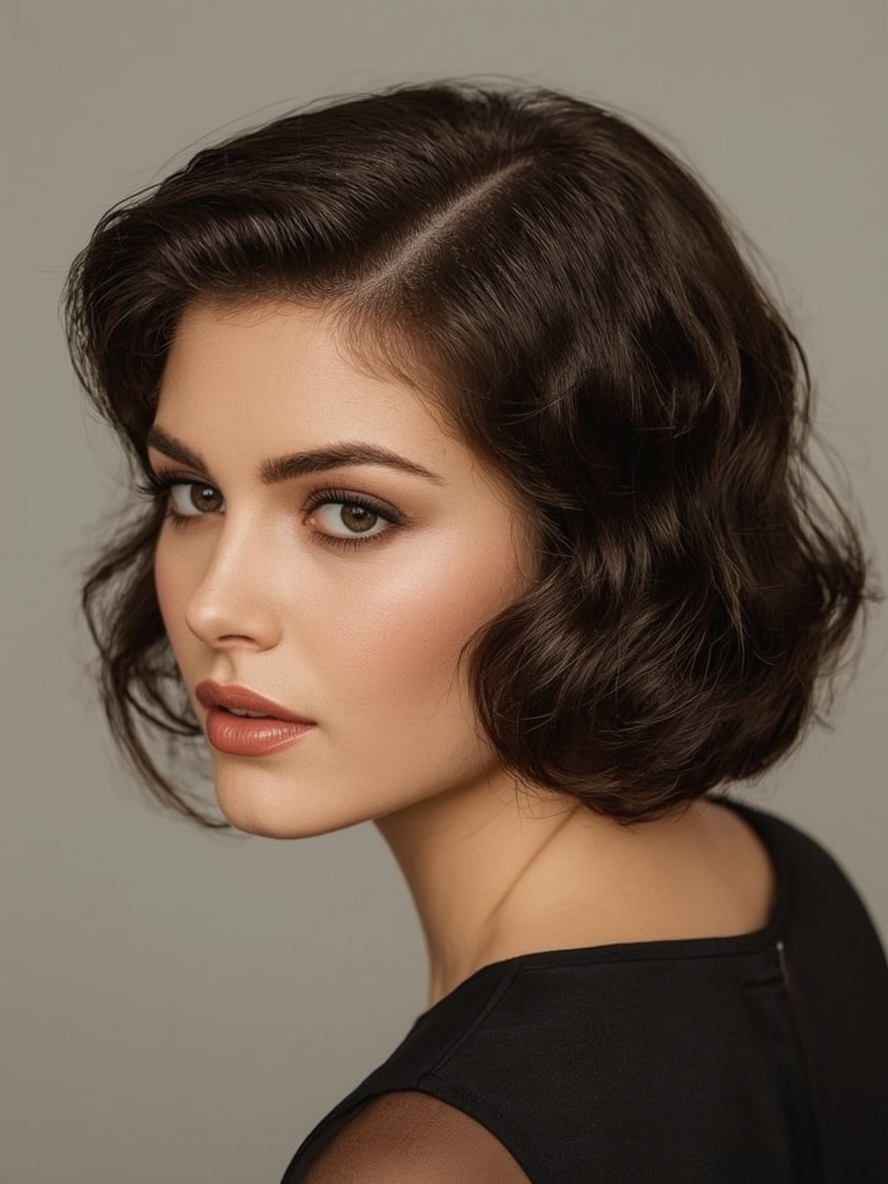 The Deep Side Part Butterfly Haircut Long Hair For Round Face
