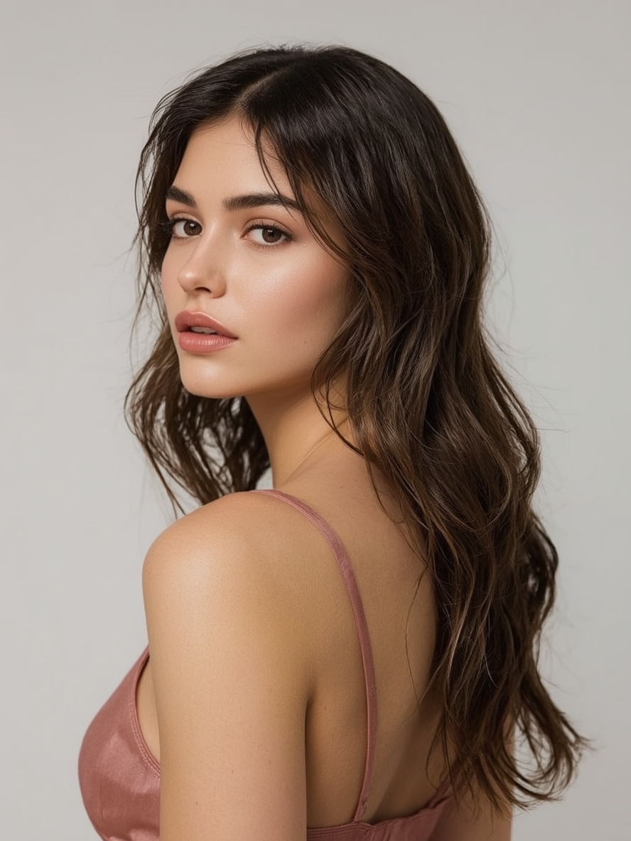 The Wet Look Butterfly Haircut Long Hair For Round Face