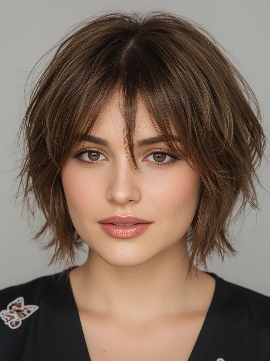 The Face-Framing Highlights Butterfly Haircut Long Hair For Round Face