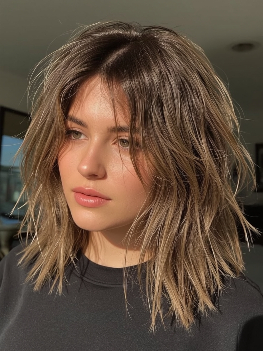 The Boho-Chic Butterfly Haircut Long Hair For Round Face