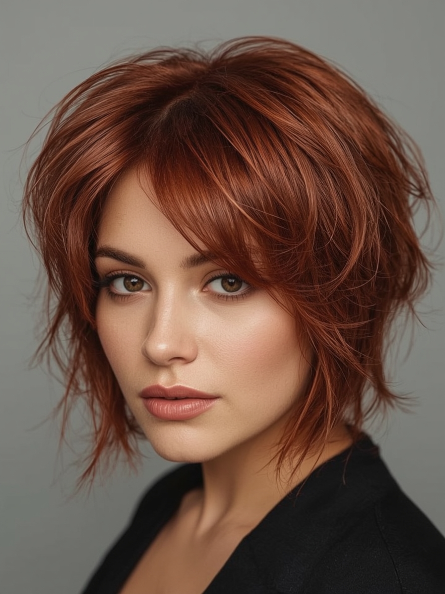 The Sleek and Straight Butterfly Haircut Long Hair For Round Face