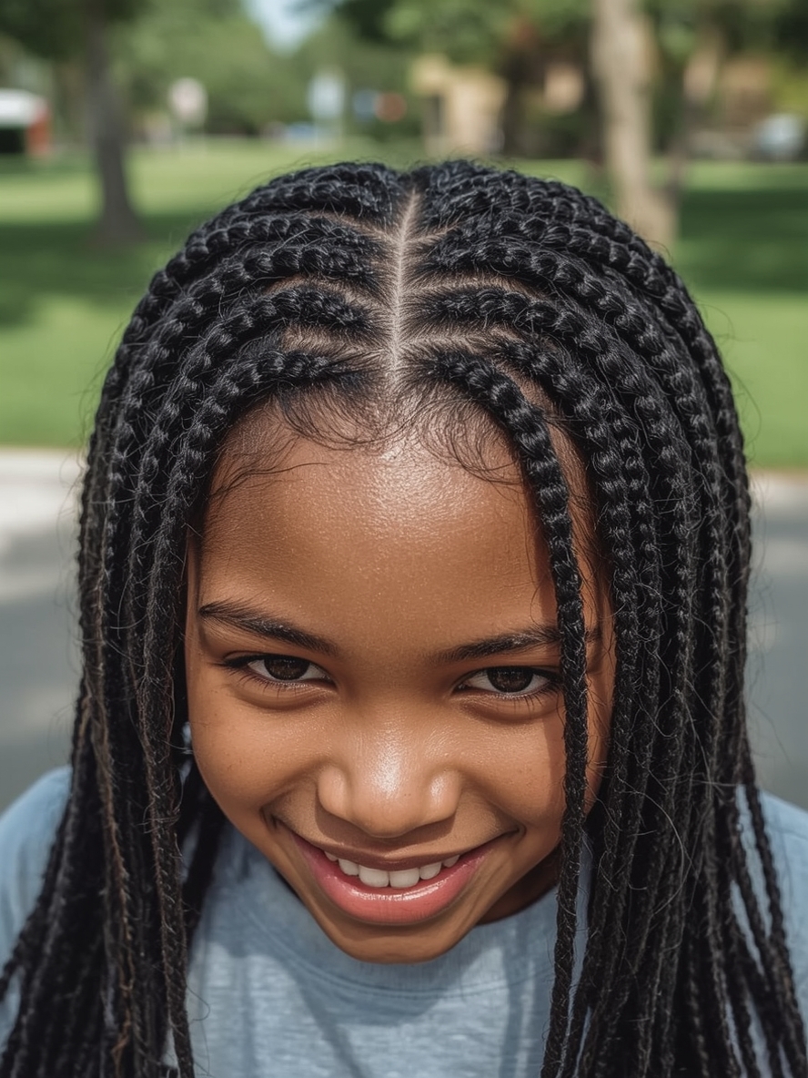 Kids Cornrow Hairstyles: Micro Cornrows