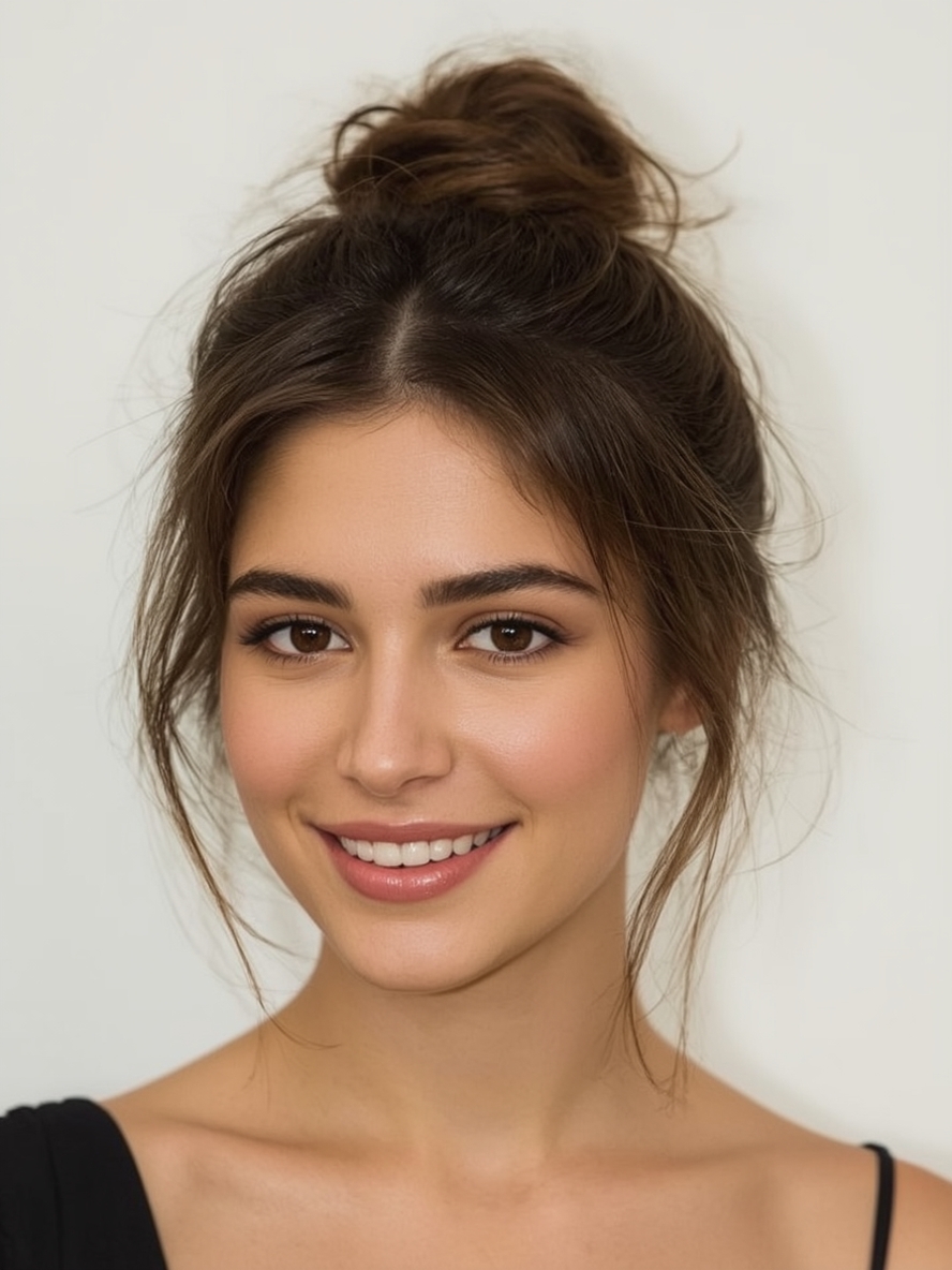 Grad Hairstyles: Half-Up Top Knot