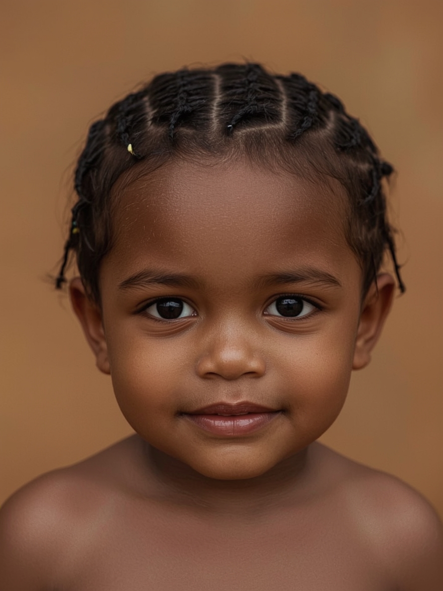 Kids Cornrow Hairstyles: Half-Up Cornrows