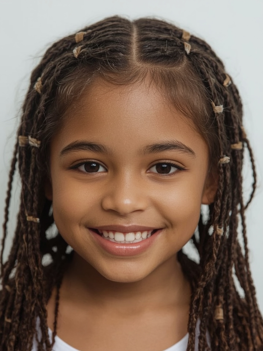 Kids Cornrow Hairstyles: Cornrows with Ribbon Accents