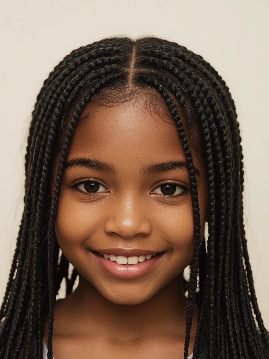 Kids Cornrow Hairstyles: High Ponytail with Cornrows
