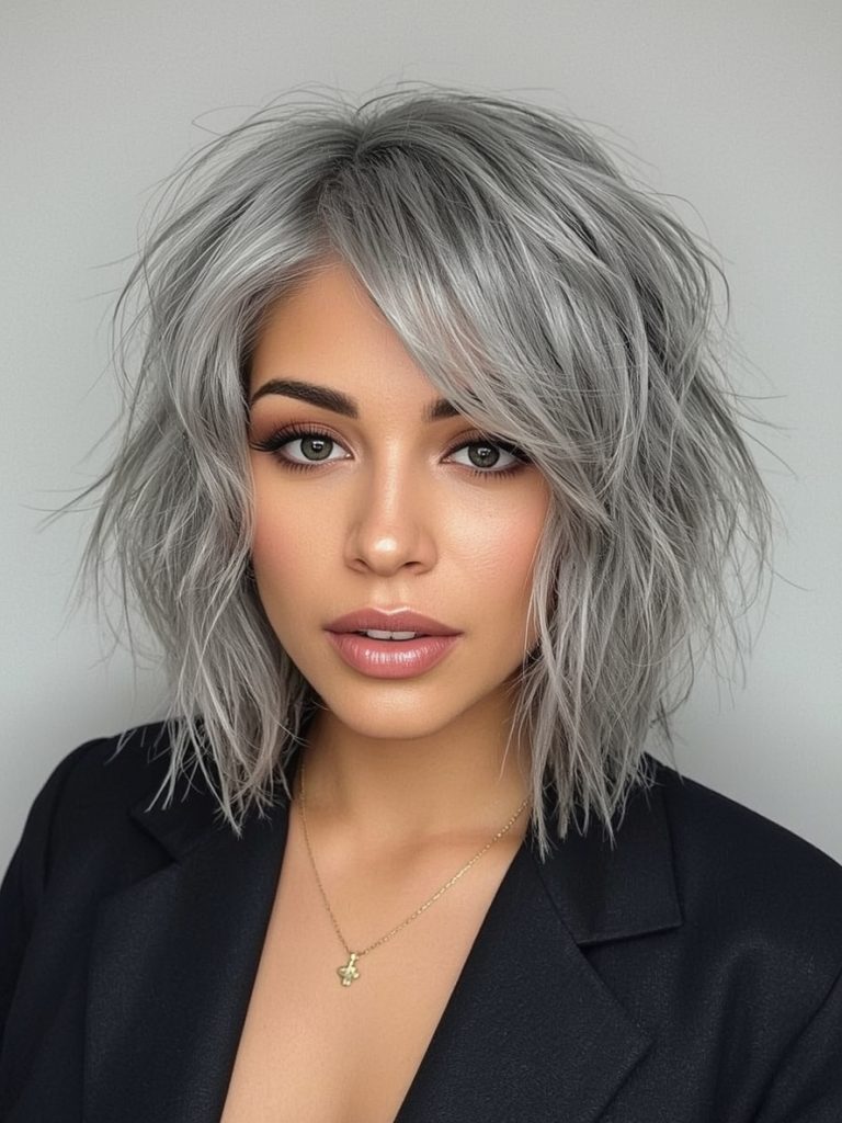 Silver Dutch Braids on Dark Skin