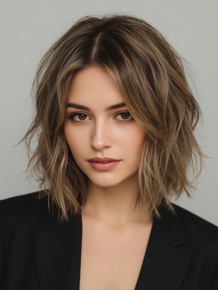 Sholder Length Hairstyle For Thin Hair Fine: Pixie-Bob with Volume-Boosting Layers