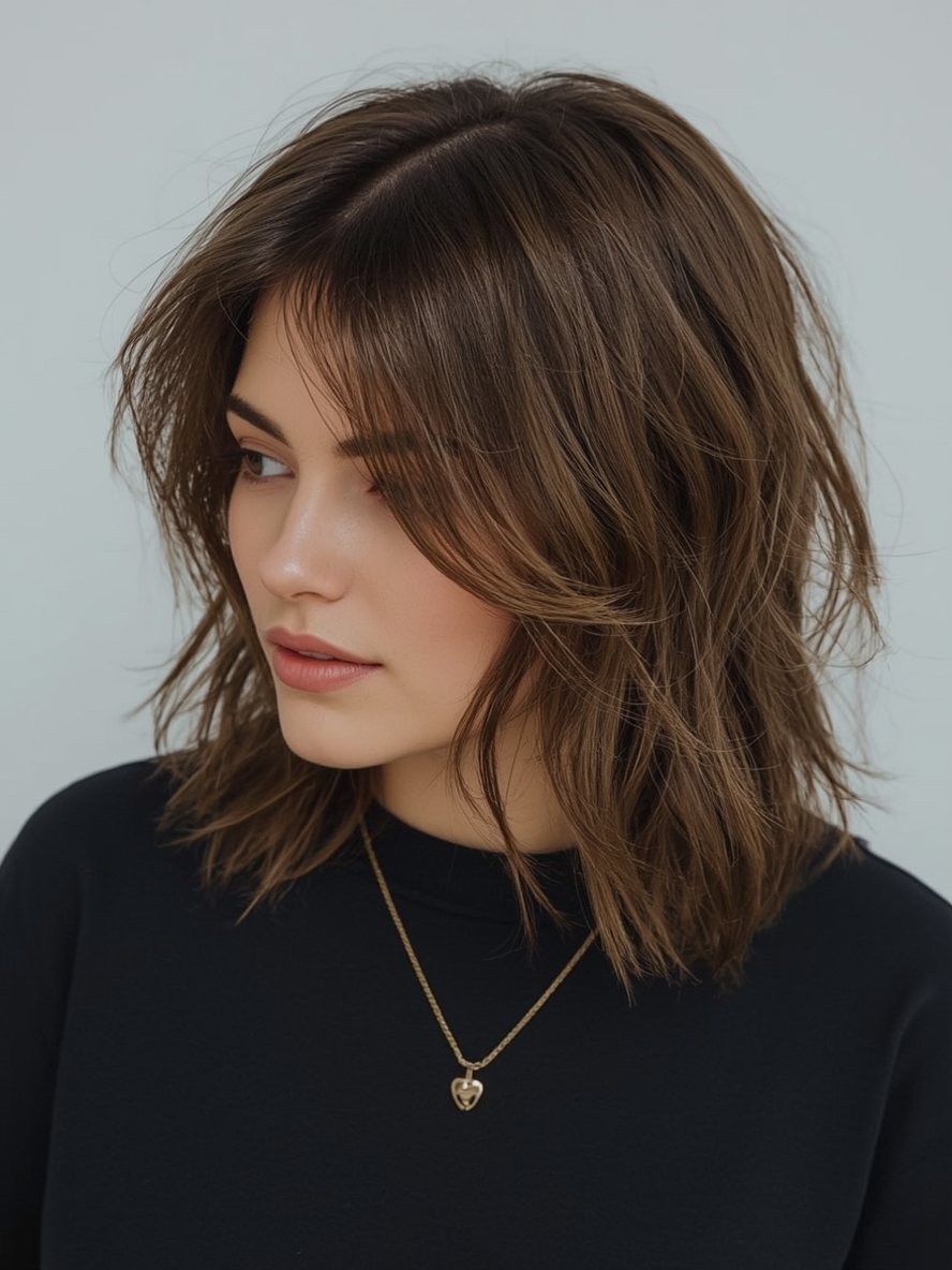 Sholder Length Hairstyle For Thin Hair Fine: Inverted Bob with Subtle Layers