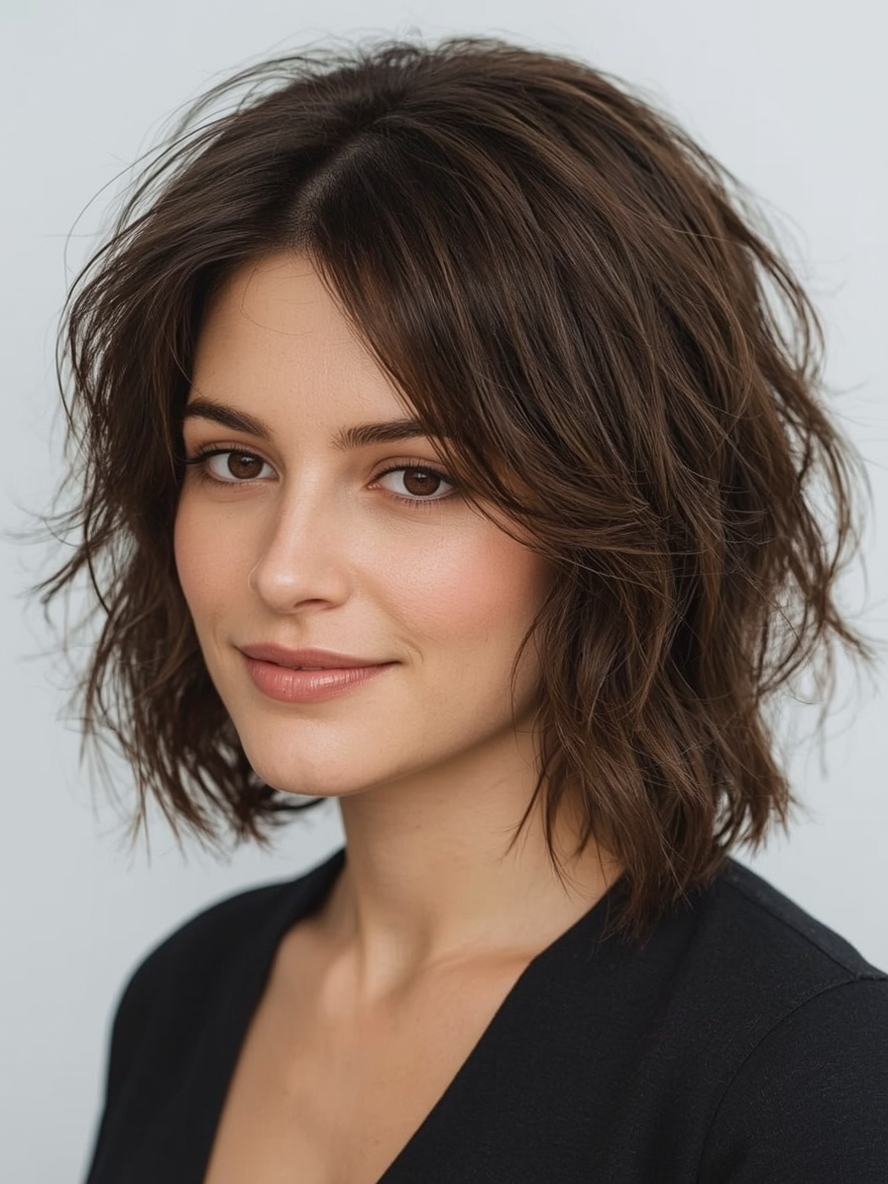 Sholder Length Hairstyle For Thin Hair Fine: French Bob with Soft Texture