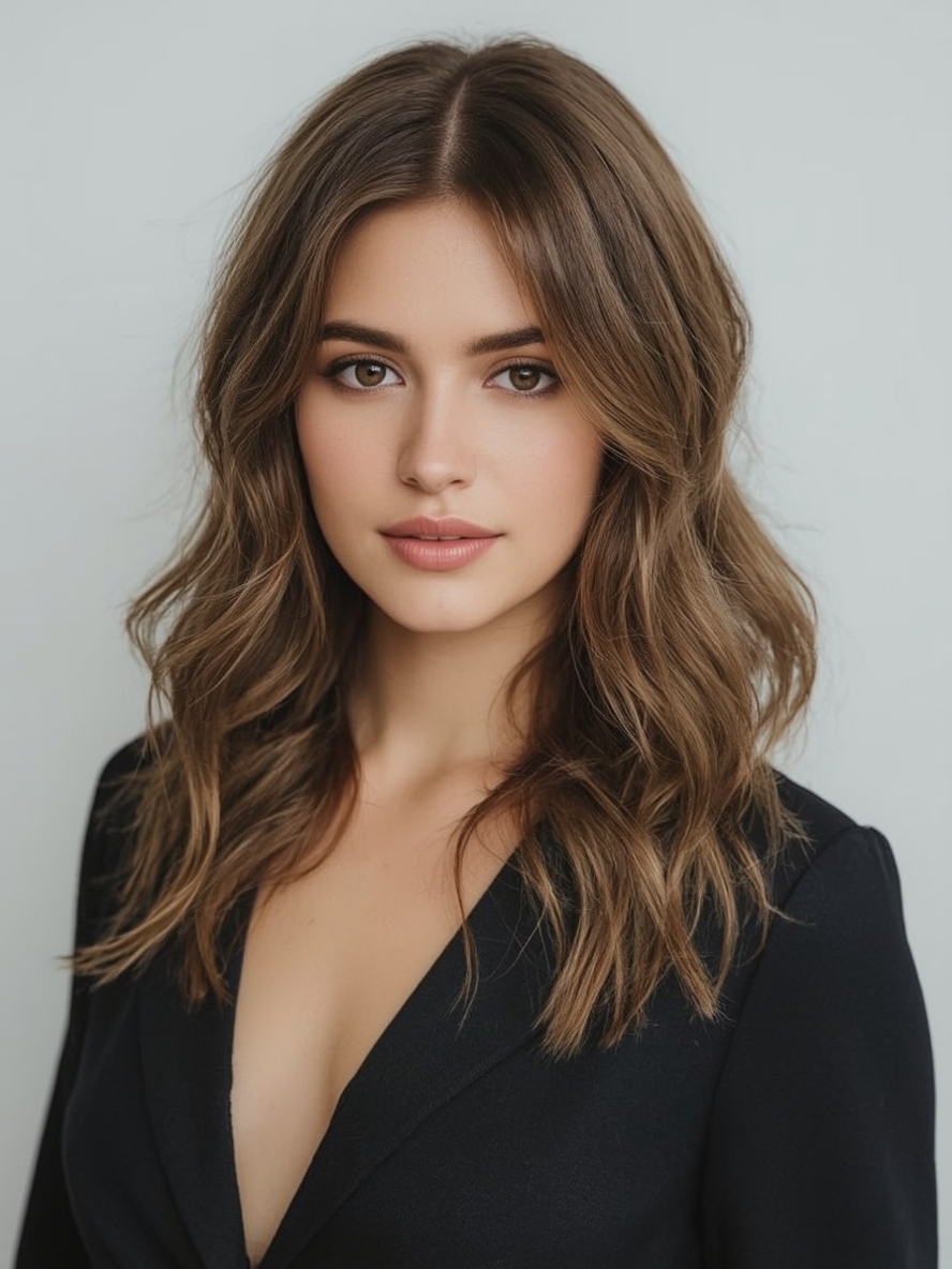 Sholder Length Hairstyle For Thin Hair Fine: Textured Lob with Face-Framing Layers