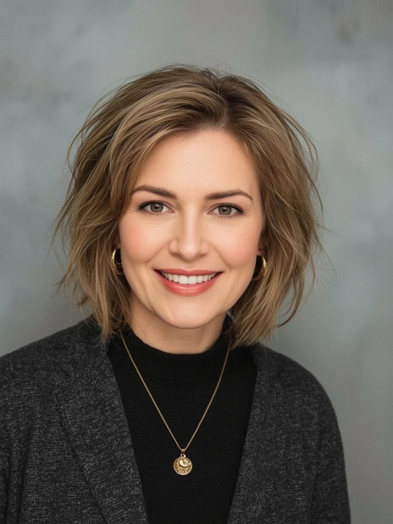 Hairstyle For Thin Fine Hair Over 50: The Classic Bob with Volume