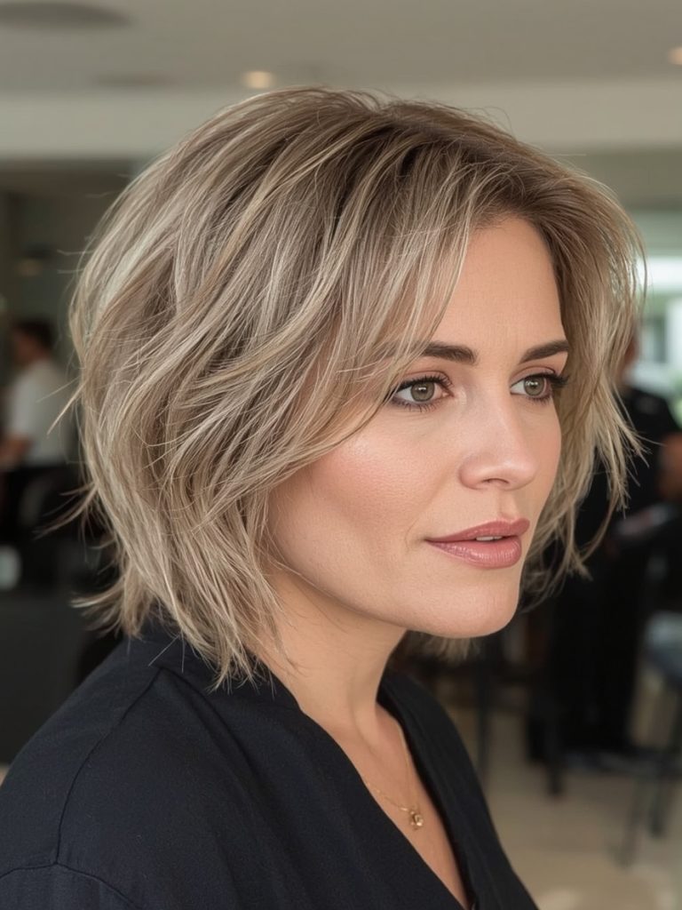 Teddy Bronde Hair Colour with Blunt Bob
