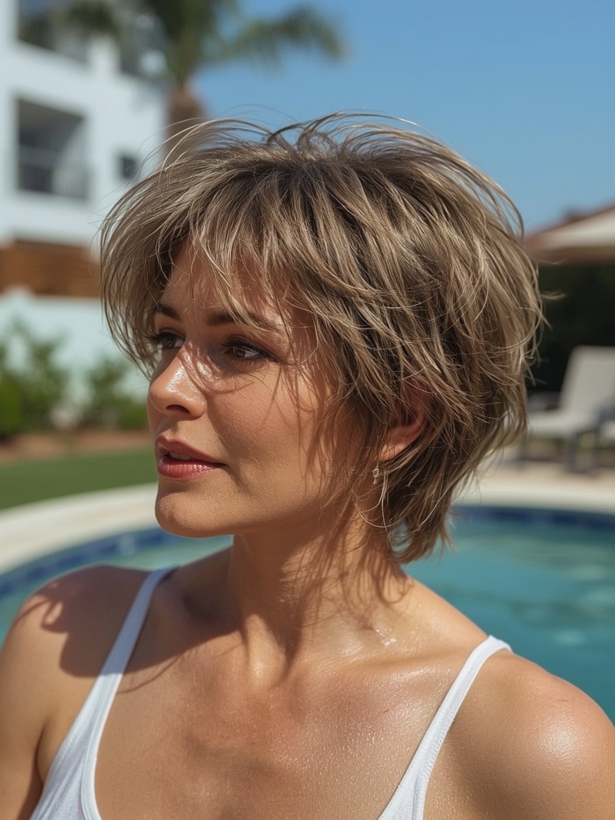 Short Messy Haircuts For Women: Textured Bob With Wispy Ends