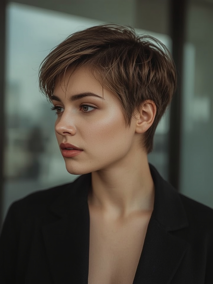 Short Messy Haircuts For Women: Messy Pixie Haircut With Choppy Bangs