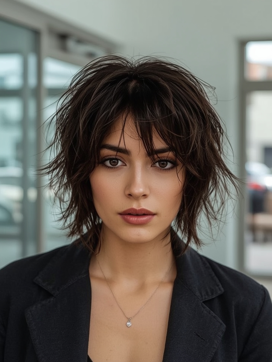 Short Messy Haircuts For Women: Layered Bob with Face-Framing Highlights