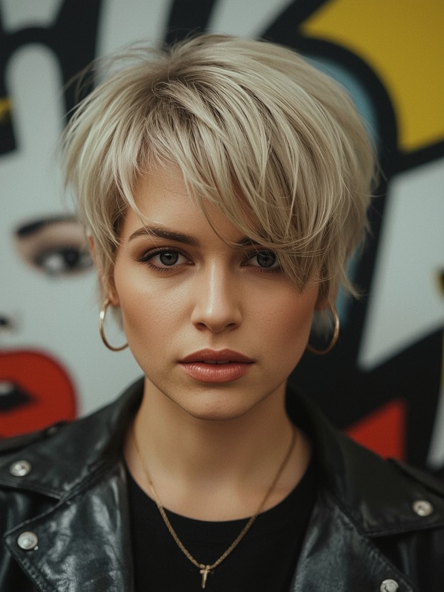 Short Messy Haircuts For Women: Shaggy Pixie with Undercut